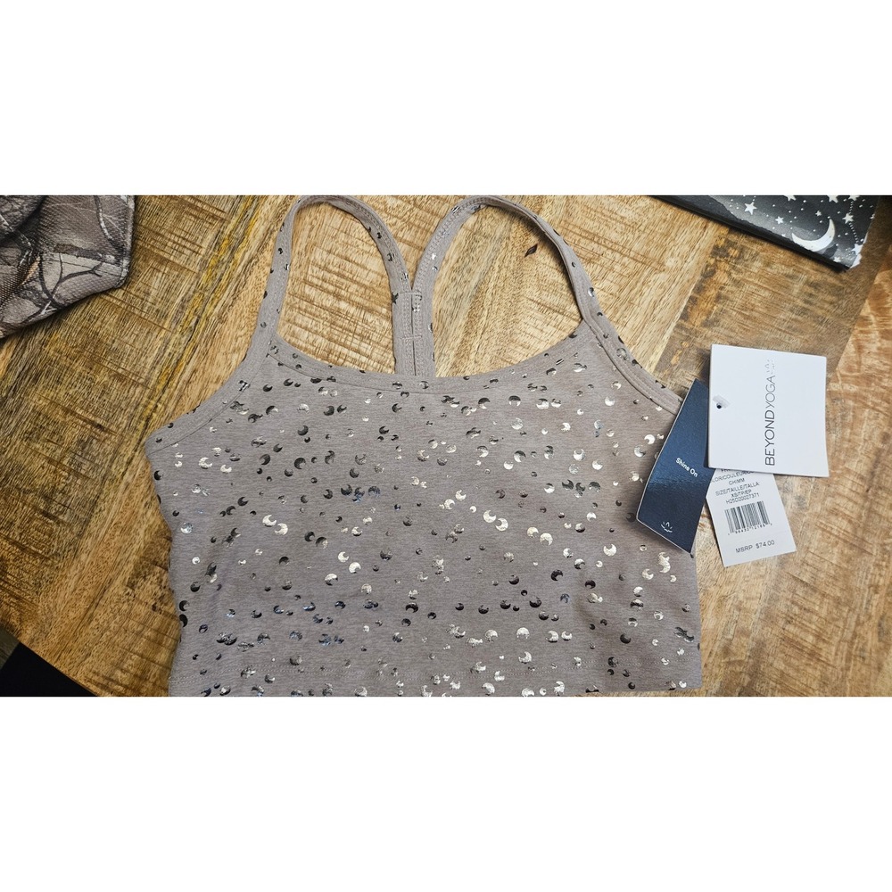NWT Girlhoodcore Beyond Yoga Spacedye Slim Racerback Crop Tank Celestial Moon XS